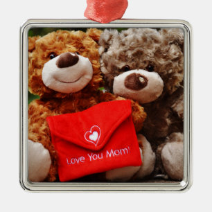I LOVE YOU MOM - Cute & Cuddly Teddy Bears Metal Tree Decoration