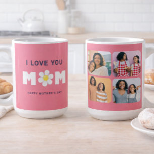 I Love You, Mom Daisy Heart Mother’s Day Photo Coffee Mug