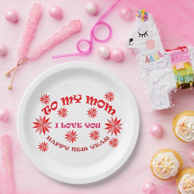 I LOVE YOU MOM , PAPER PLATE , NEW YEAR , 2023 (Party)