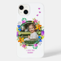 I LOVE YOU MOMMY Photo Colourful Floral Modern