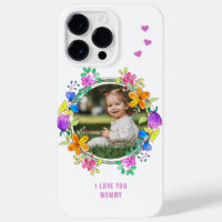 I LOVE YOU MOMMY Photo Colourful Floral Modern