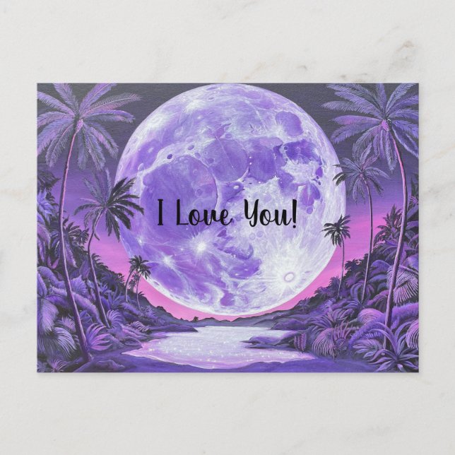 I Love You- Moon-Valentine's Day Card (Front)