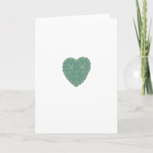 I Love You More Blue Green Heart Design  Card