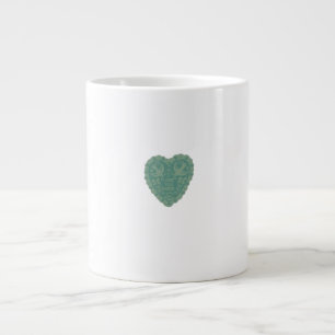 I Love You More Blue Green Heart Design  Large Coffee Mug