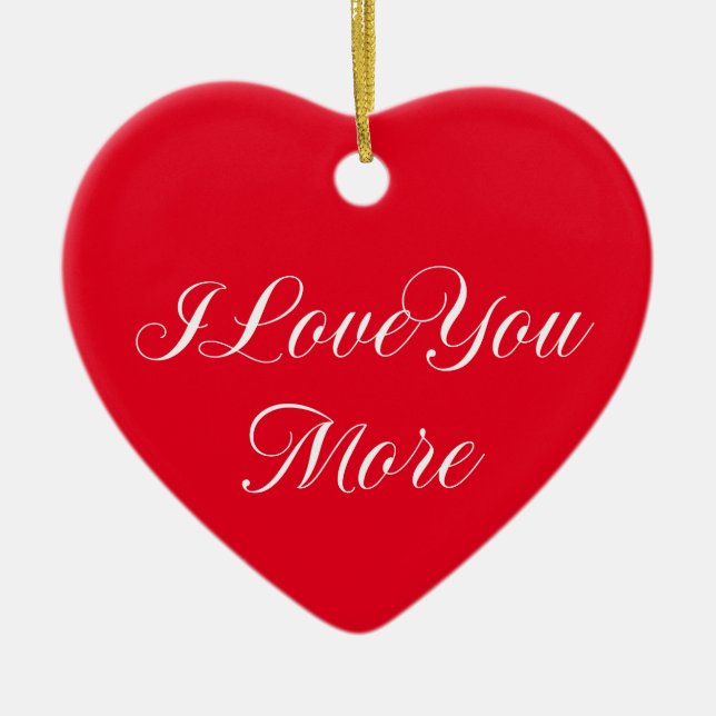 I Love You More Ceramic Tree Decoration (Front)
