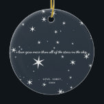 I love you more Christmas Tree Ornament<br><div class="desc">Show how much you love them with this heartfelt Christmas tree ornament featuring a starry sky and the phrase,  "I love you more than all of the stars in the sky." Makes a beautiful holiday gift. Text is customisable. Look for other coordinating products from Parcel Studios.</div>