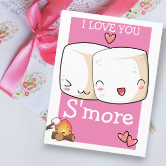 I Love You More Kawaii Marshmallow Postcard
