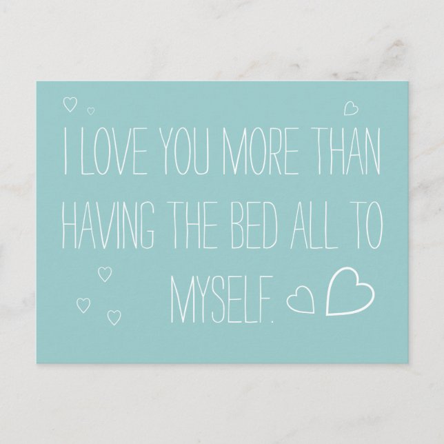 I love you more miss you long distance postcard (Front)