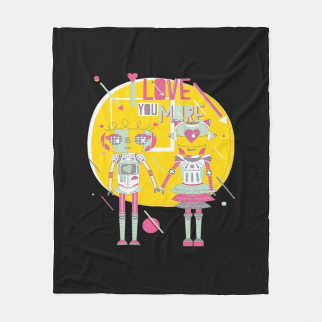 I Love You More Modern Aesthetic  Fleece Blanket (Front)