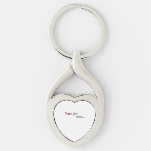 I Love You More Red Hearts Typography Design  Key Ring