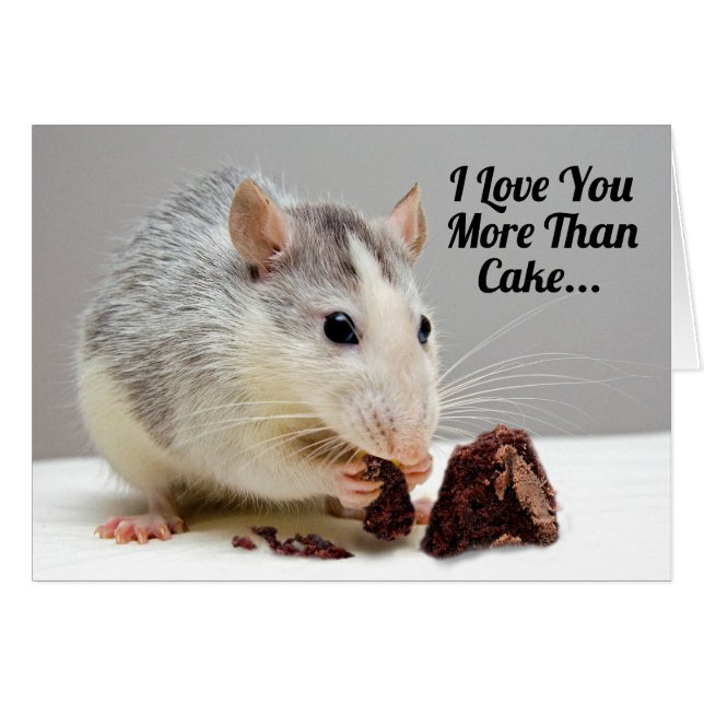 I Love You More Than Cake Happy Birthday Card (Front Horizontal)