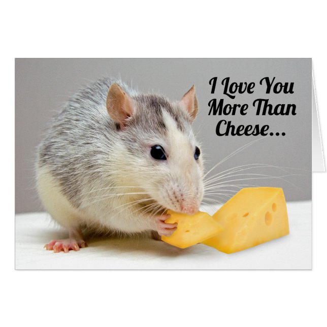 I Love You More Than Cheese Greeting Card (Front Horizontal)
