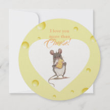 I love You More Than Cheese Round card