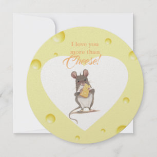 I love You More Than Cheese Round card