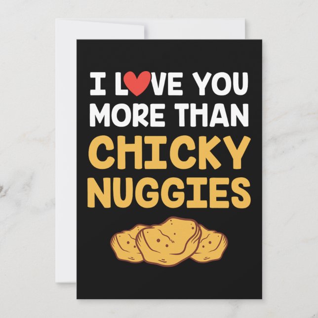 I Love You More Than Chicken Nuggies Valentine Holiday Card (Front)