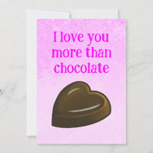 I love you more than chocolate holiday card