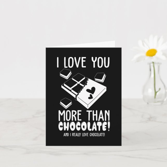 I Love You More Than Chocolate in White Card (Small Plant)