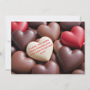 I love you more than Chocolate, Valentines day Holiday Card
