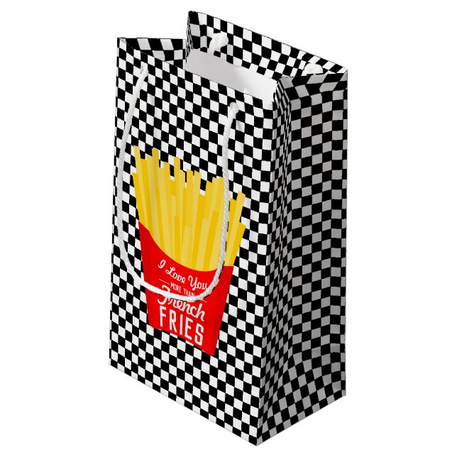 I Love You More Than French Fries Small Gift Bag (Back Angled)