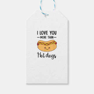 I Love You More Than Hot Dogs Funny Sausage Pun Gift Tags