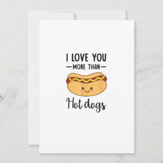 I Love You More Than Hot Dogs Funny Sausage Pun Holiday Card