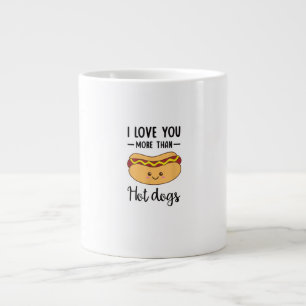 I Love You More Than Hot Dogs Funny Sausage Pun  Large Coffee Mug