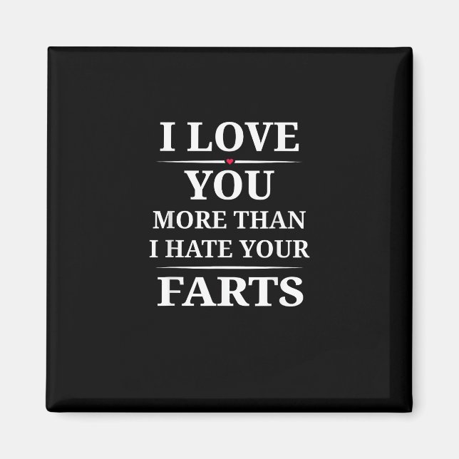 I Love You More Than I Hate Your Farts Funny Coupl Magnet (Front)