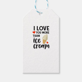 I Love You More Than Ice Cream Sweet Love Quote Gift Tags