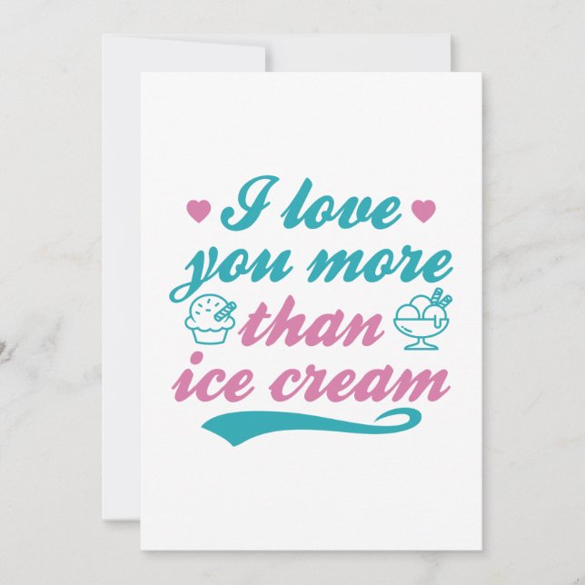I Love You More Than Ice Cream Thank You Card (Front)