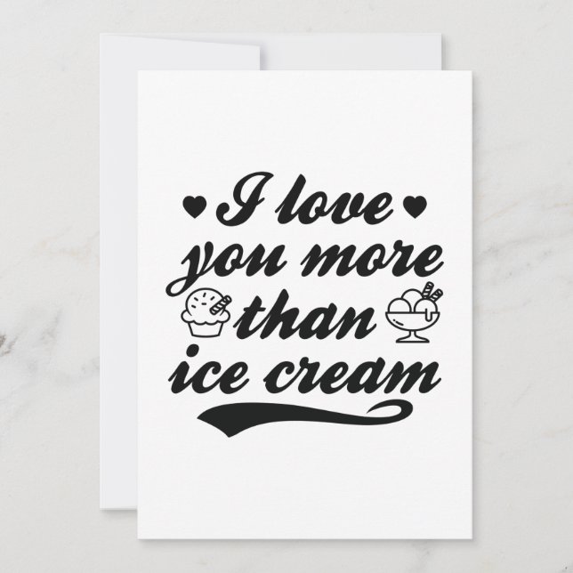 I Love You More Than Ice Cream Thank You Card (Front)