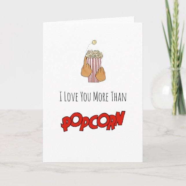 I Love You More Than Popcorn ASL Card (Front)