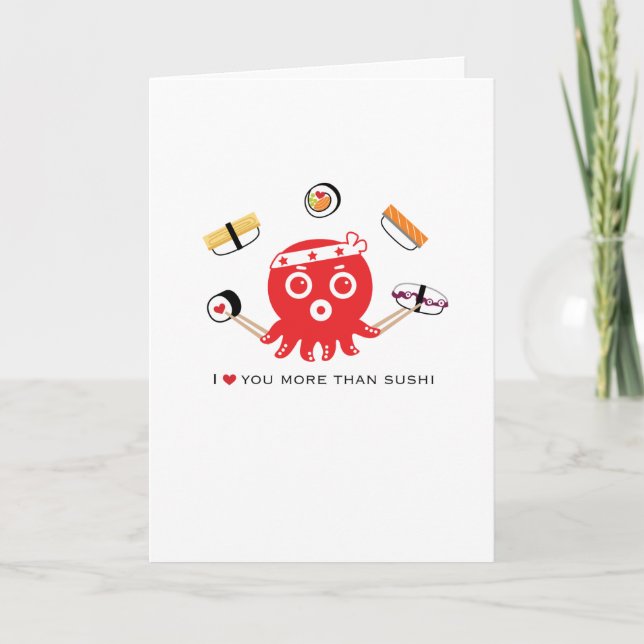 I love you more than sushi- 5x7" love card (Front)