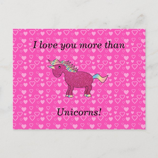 I love you more than unicorns postcard (Front)