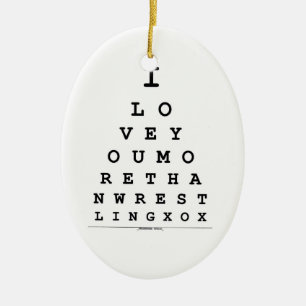 I Love you more than Wrestling Ornament