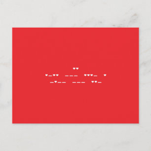 I Love You Morse Code Postcard