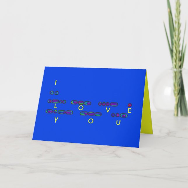 "I Love You" Morse Code with Hues Card (Front)