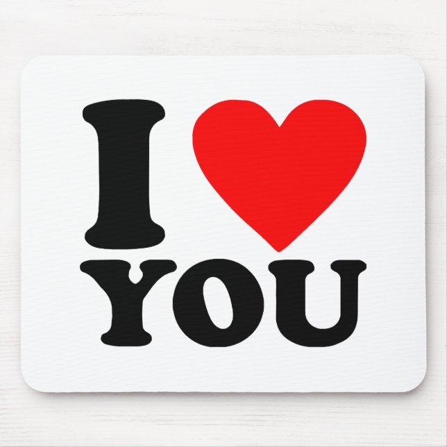 I Love You Mouse Mat (Front)