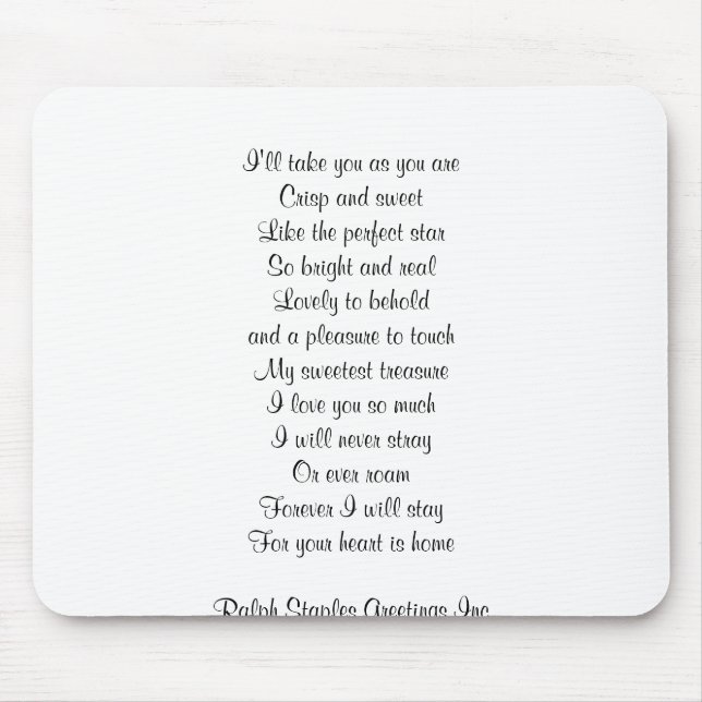 I love you mouse mat (Front)