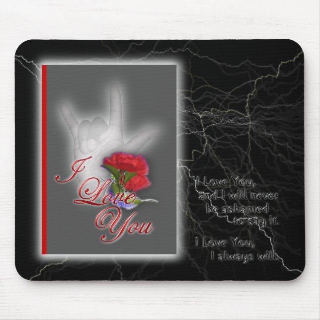 I Love You Mouse Mat (Front)