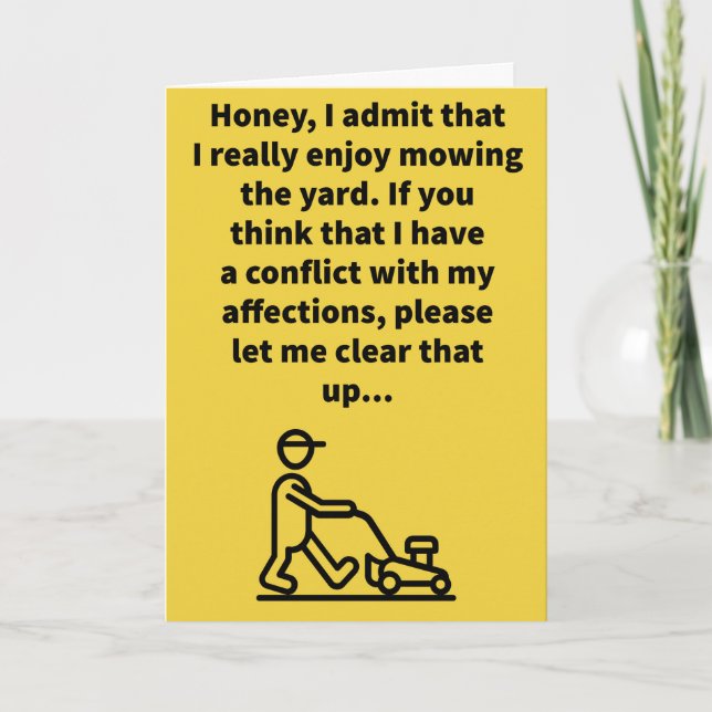 I Love You Mower Anniversary/Birthday Card (Front)