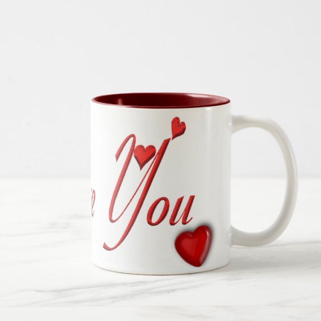 I Love You Mug with Hearts (Right)