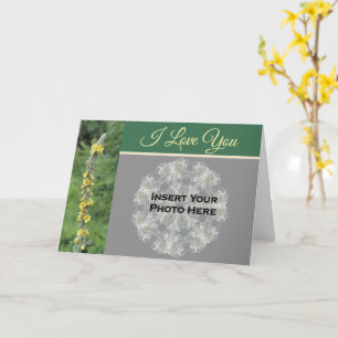 I Love You Mullein Flower Personalised Photo  Card