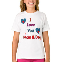 I Love You Mum and Dad Cute Family Heart Design