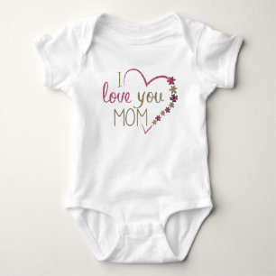 I Love You Mum Baby Jersey Bodysuit