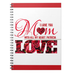 I Love You Mum Beautiful & Modern Typography Notebook