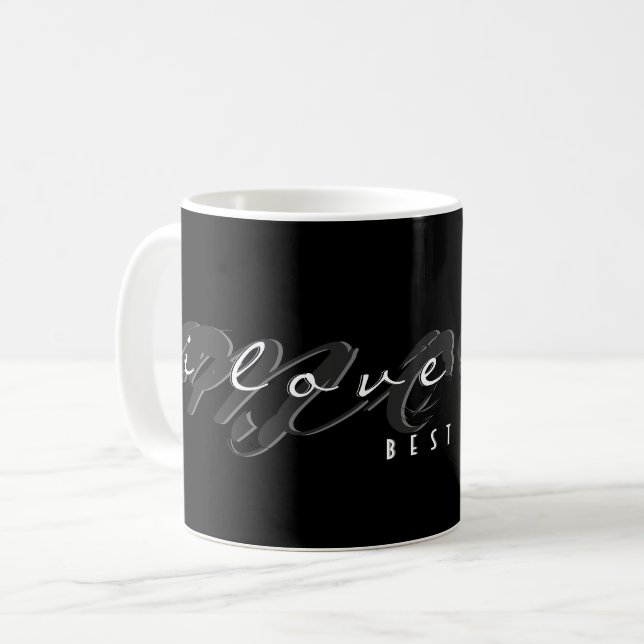 I Love You Mum | Best Mum Ever Typography Coffee Mug (Front Left)