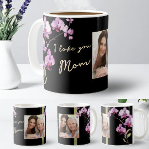 I Love You Mum Black Orchid Photo Coffee Mug