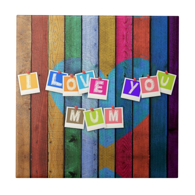 I Love You Mum Ceramic Tile Gift (Front)