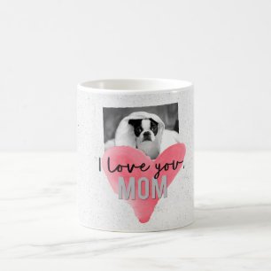 I Love You Mum Custom Photo Heart Mug