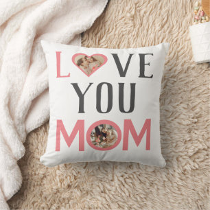 I Love You Mum   Cute 2 Photo Happy Mothers Day  Cushion